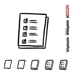 Draw icon step by step checklist