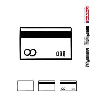 Draw icon step by step creditcard