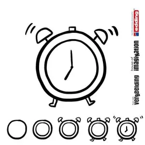 Draw icon step by step alarm clock