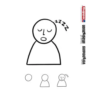 Draw icon step by step emotion expression tired sleepy