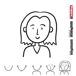 Draw icon step by step figure person female