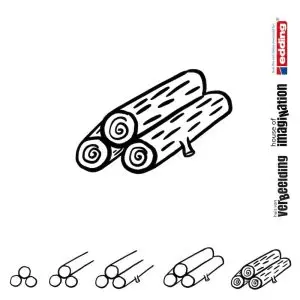 Draw icon step by step nature tree logs