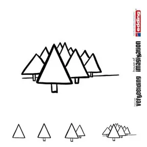 Draw icon step by step nature trees