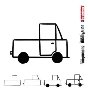 Draw icon step by step truck car